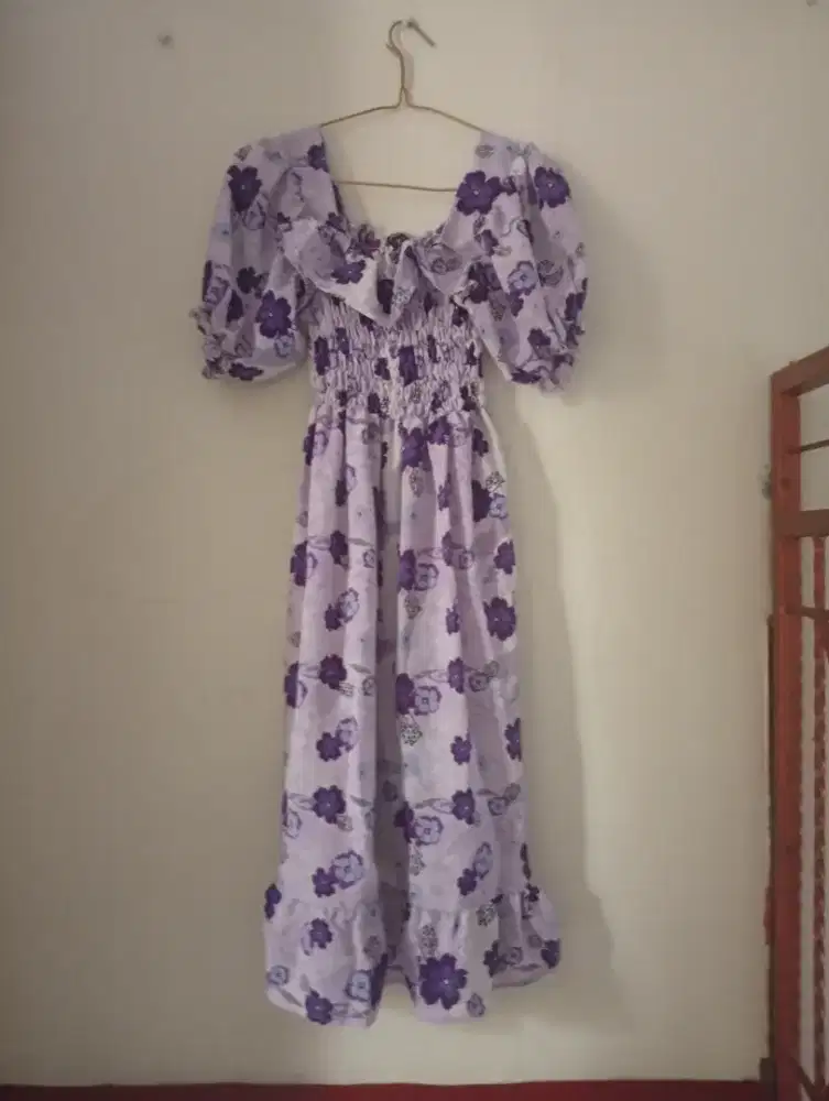 Dress bahan crincle dan satin adem