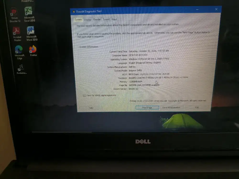 Laptop Dell Inspiron 5458 Intel core i7