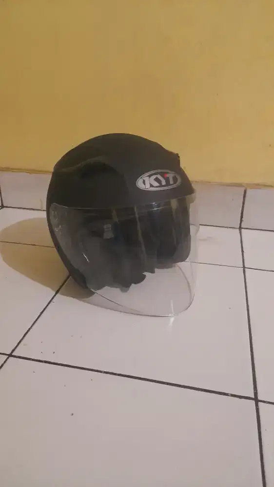Helm KYT Kyoto Black Doff Size M Mulus Like New Fullset