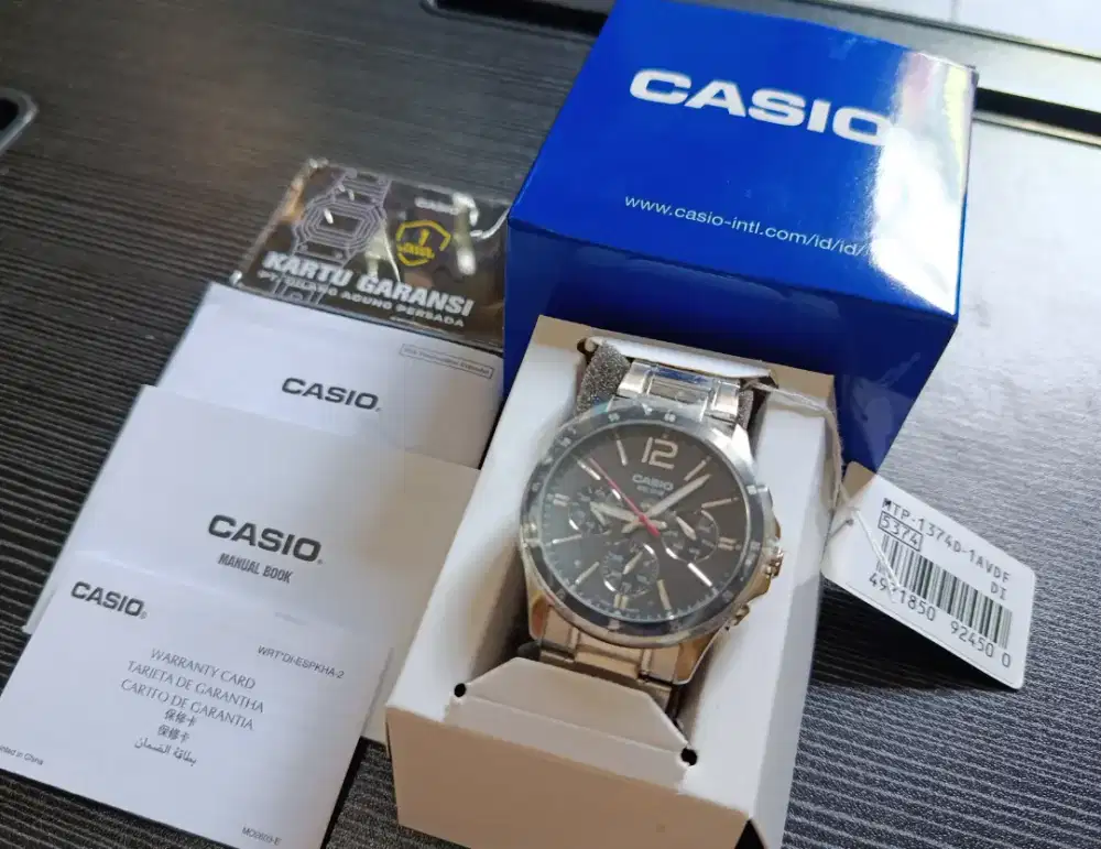 Jam Tangan Casio Original Chronograph MTP-1374D-1A