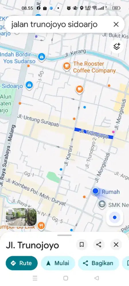 Tanah di jalan Raya Trunojoyo Sidoarjo