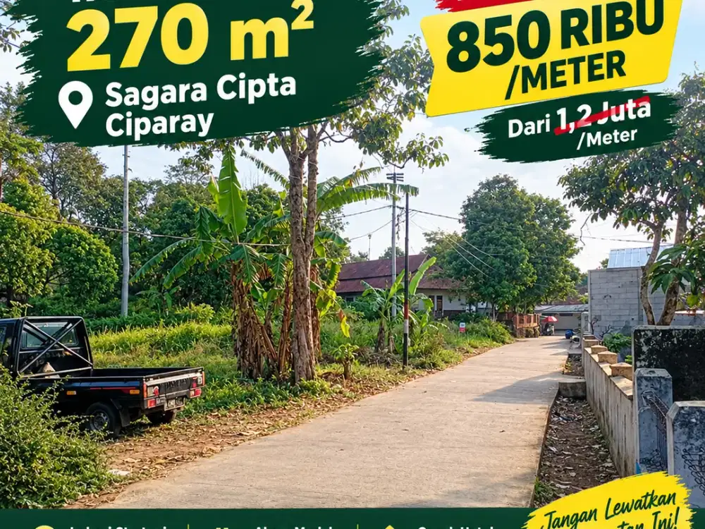 HARGA PROMO TERBATAS! 270 M² DI SAGARA CIPTA HANYA Rp229,5 JUTA