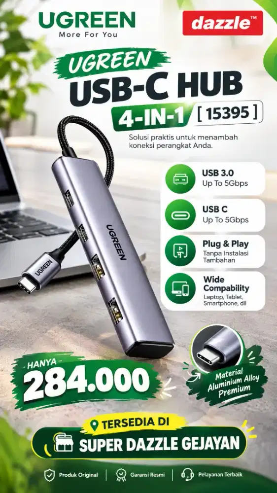 UGREEN USB C HUB 4-IN-1 (15395)