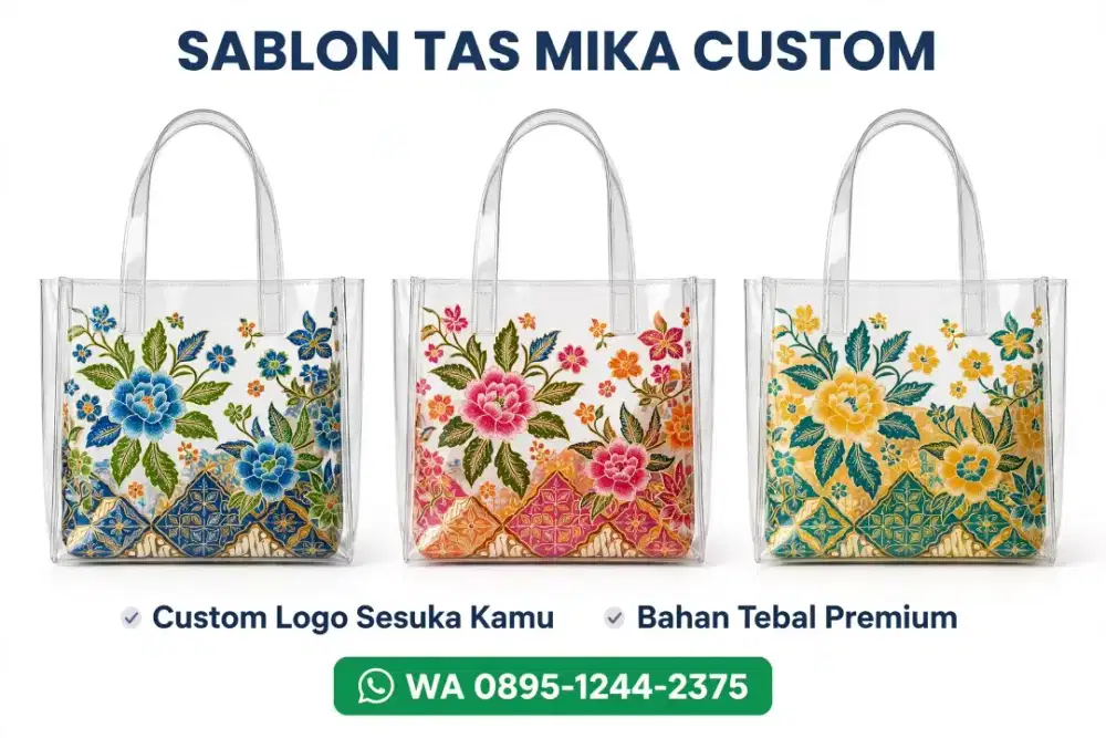 TAS MIKA TRANSPARAN CUSTOM - SOUVENIR - ULTAH MURAH BANDUNG