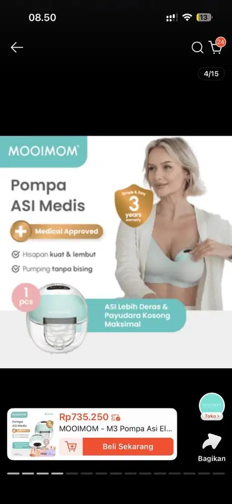 Preloved Pompa Asi Handsfree Mooimom M3