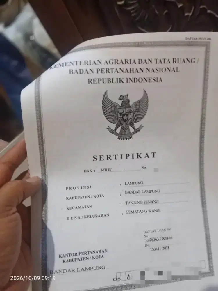 Dijual Tanah Kavling Siap Bangun Tanjung Senang Pematang Wangi