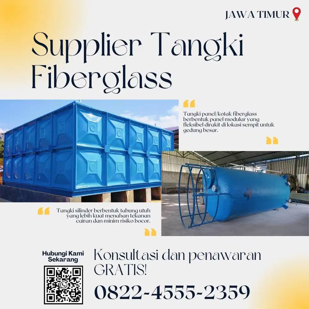 Tangki Fiberglass FRP-Panel Tank, Roof Tank & Ground Tank Sampang