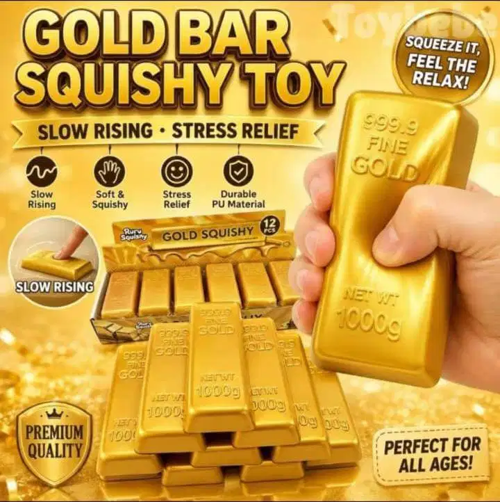mainan anak squishyy gold batang viral