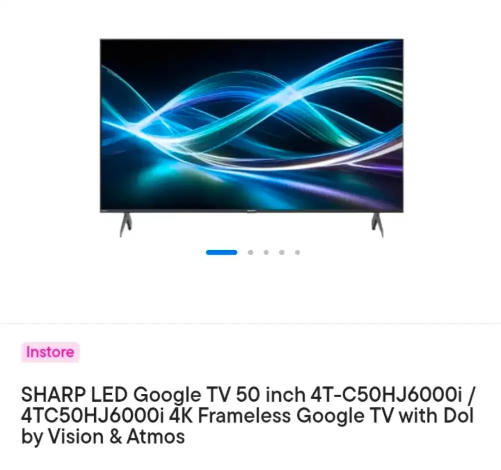 Google TV 4K 50 Inch Sharp QLED Cuci Gudang Display Toko Bandung