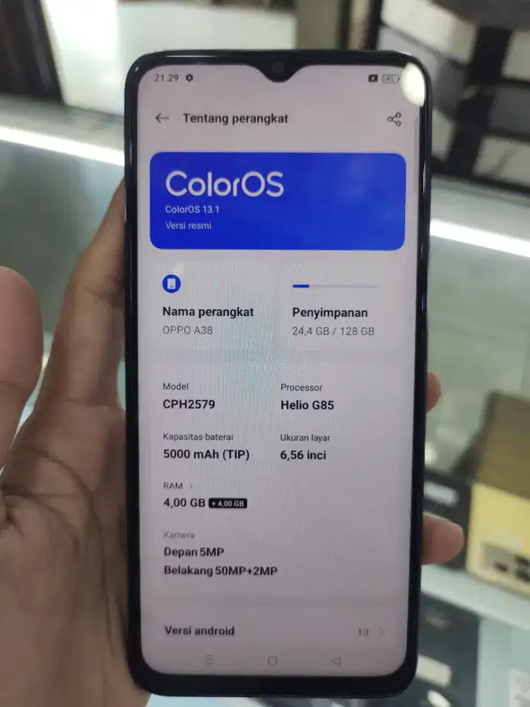 Oppo a38 Ram 4+4 8/128