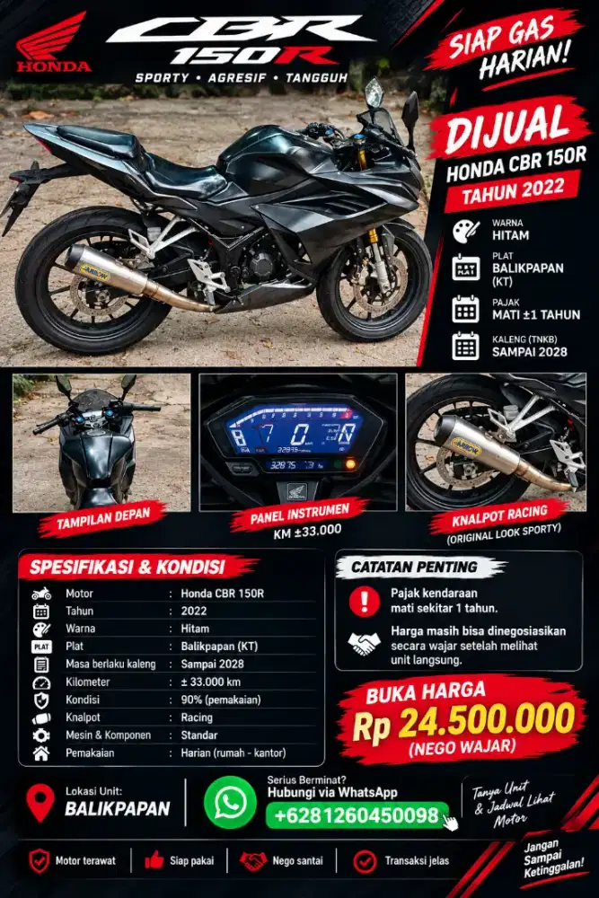 Dijual Honda CBR 150R 2022