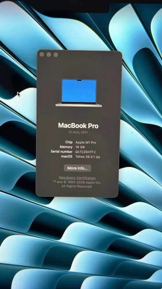 Macbook Pro M1 Pro 14 inch 16/512 Fullset original