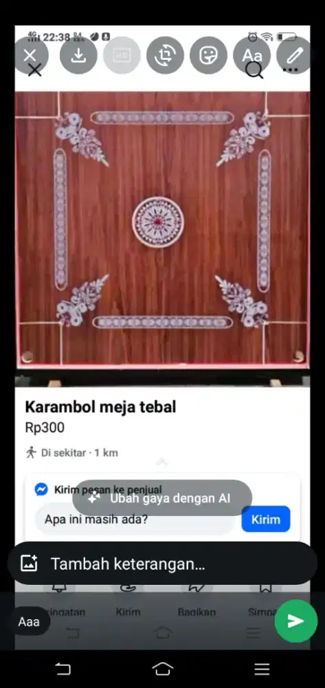 Karambol kayu jati baru