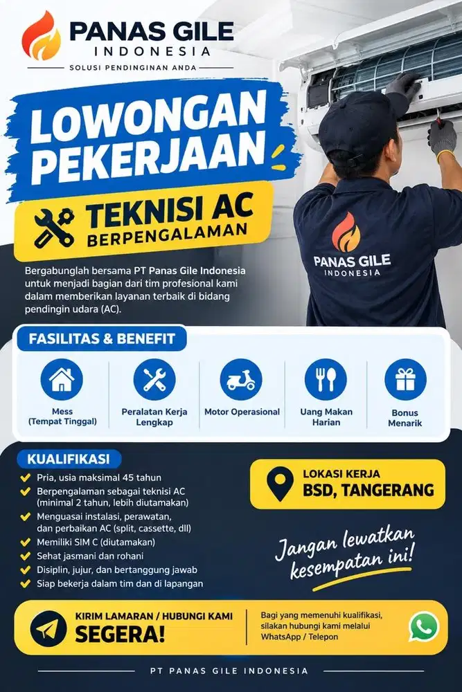 Lowongan kerja teknisi Ac