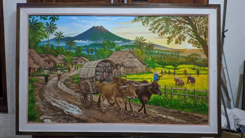 Lukisan pemandangan klasik ukuran 156×101 cm