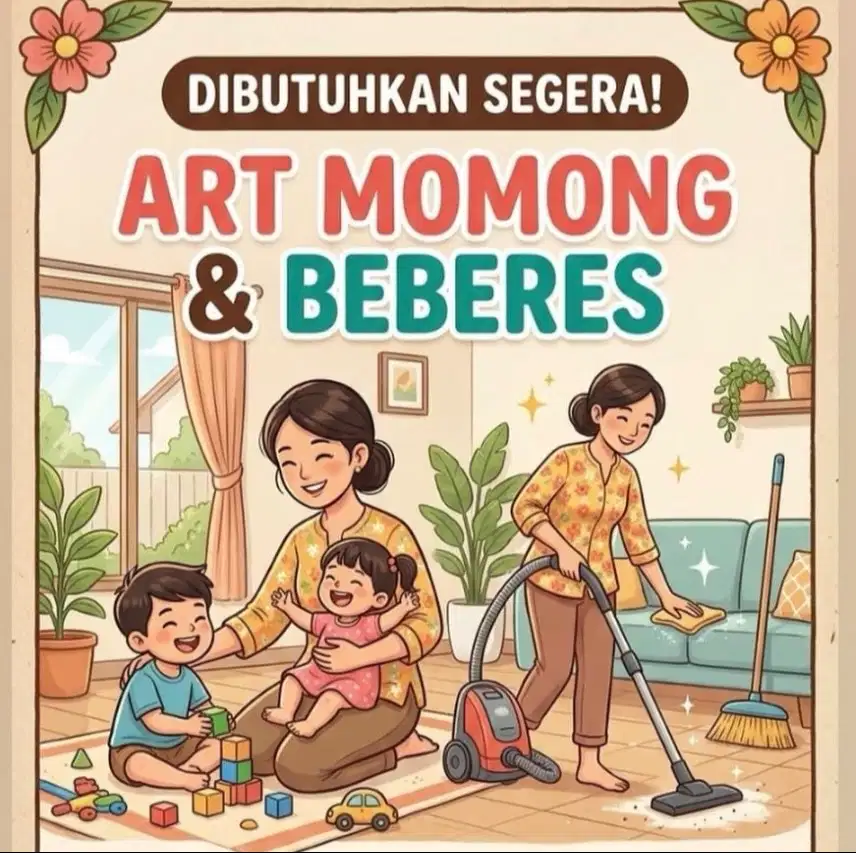 ART Momong & Beberes (Menginap)