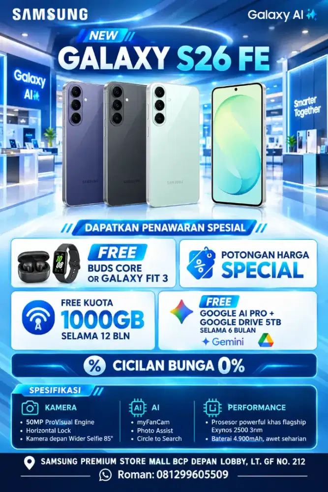Samsung S26fe free buds core or fit3