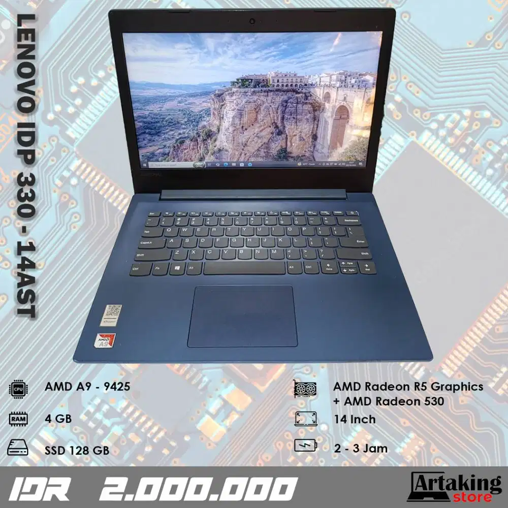 Lenovo Ideapad 330 - 14AST - AMD A9 - Ram 4 GB - Sudah SSD