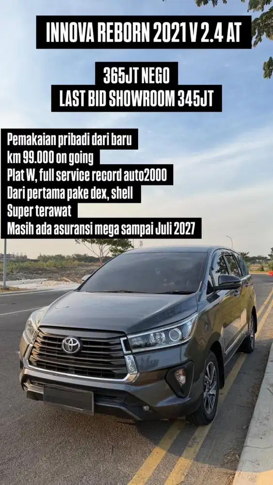 INNOVA REBORN 2.4 V AT PLAT W PEMAKAIAN PRIBADI DARI BARU