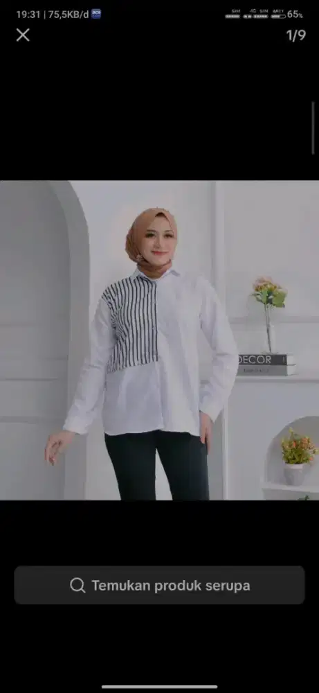 KEMEJA WANITA LORENG POLOS ALL SIZE