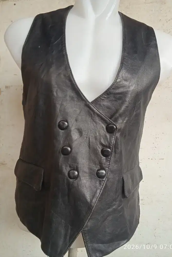 Rompi kulit original import, wanita, hitam.