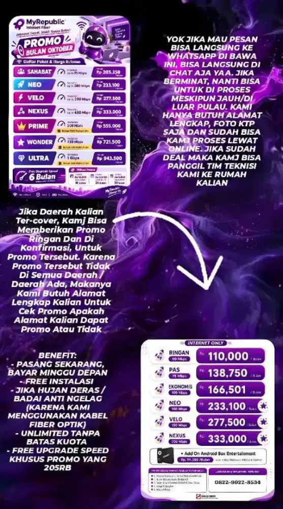 WIFI Cepat Tanpa Batas Kuota ( My Republik)