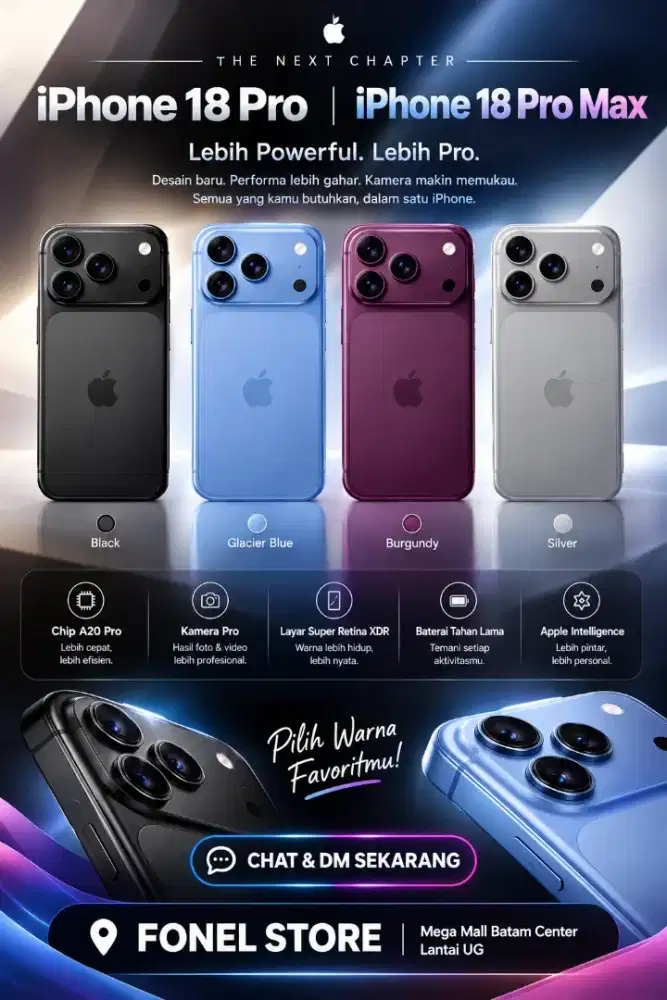 IPHONE 18 PRO DAN PROMAX|FONEL MEGAMALL BATAM