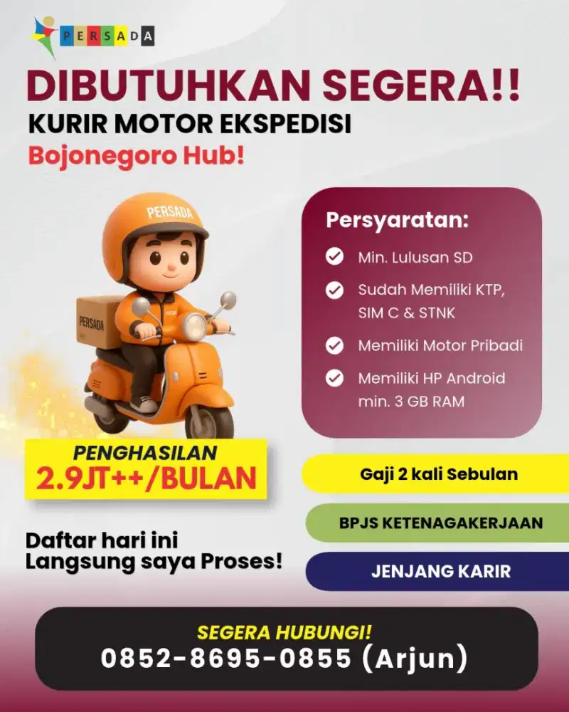 LOKER KURIR MOTOR EKSPEDISI