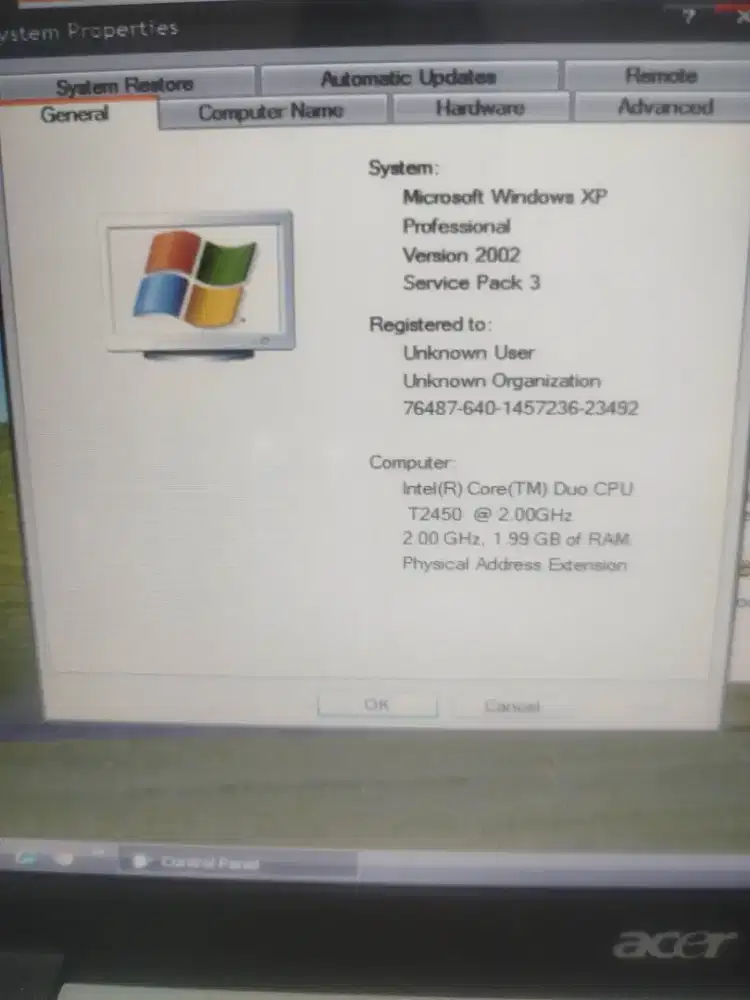 Laptop AcerAspire 4710 bekas