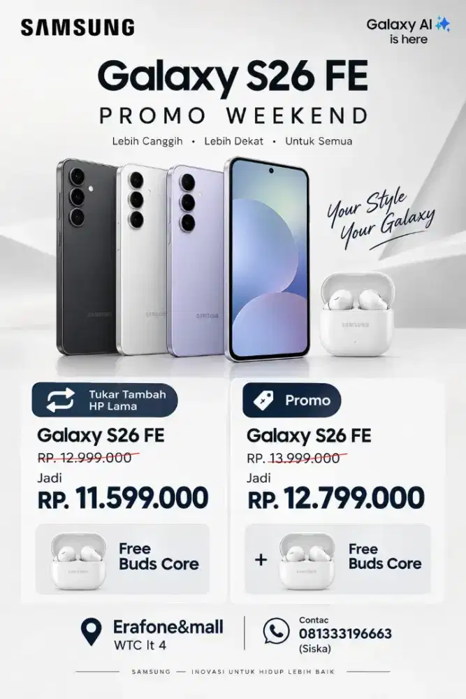 SAMSUNG GALAXY S26 FE FREE BUDS CORE PROMO WEEKEND