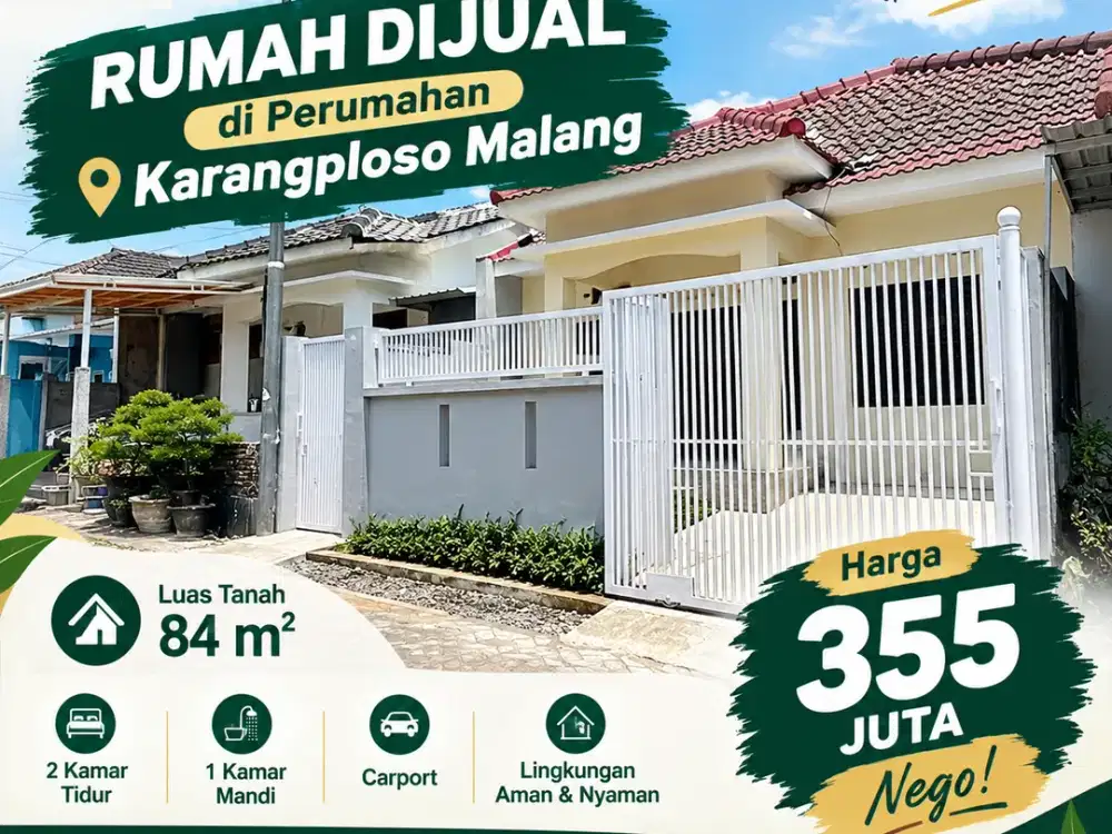 Dijual rumah di perumahan karangploso malang