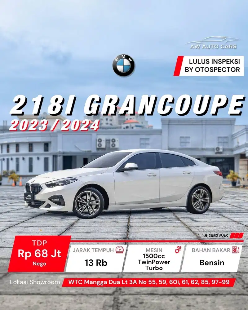 BMW 218i GranCoupe 2024 NIK 2023 Gran Coupe mdl 2022 M Sport 2021