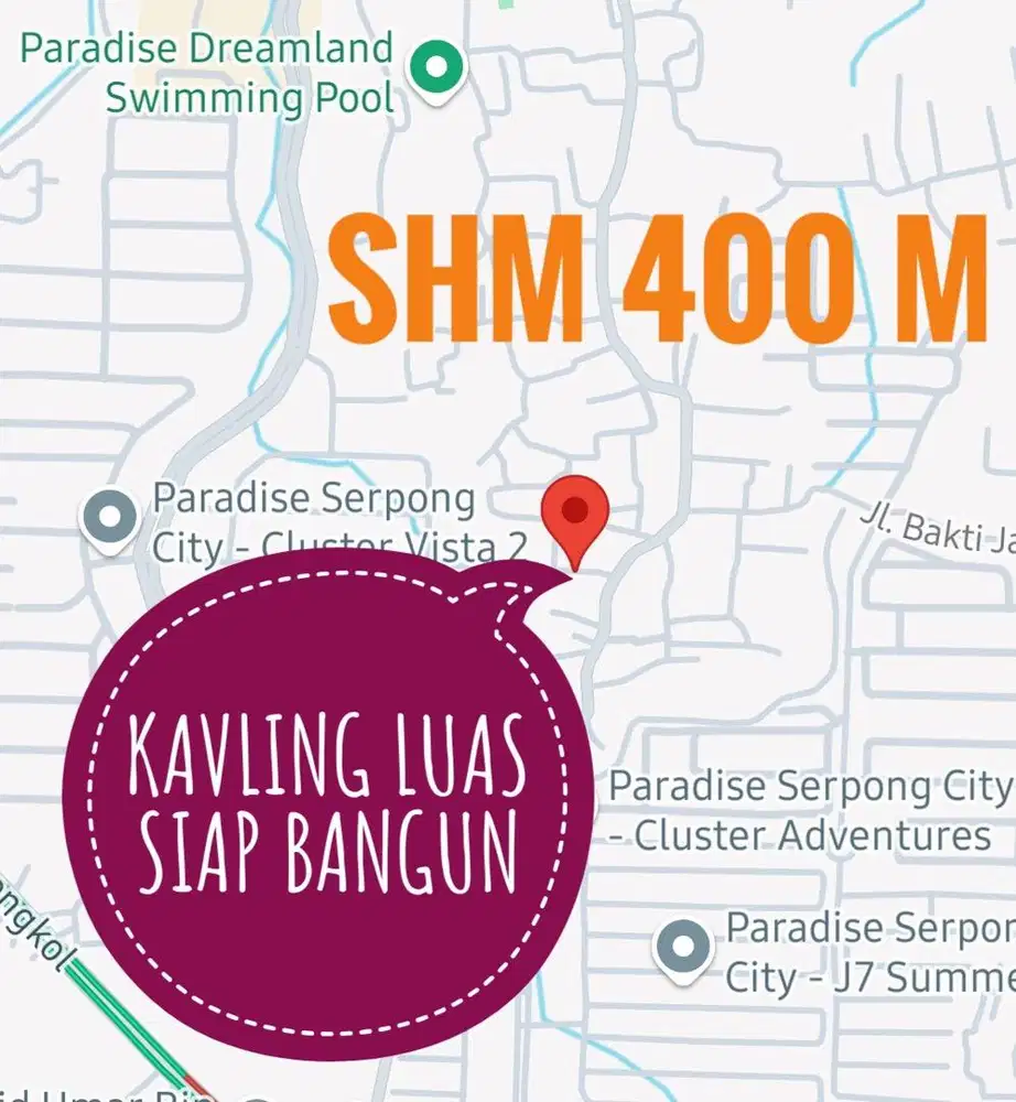 Paradise Serpong Tanah Kavling Siap Bangun