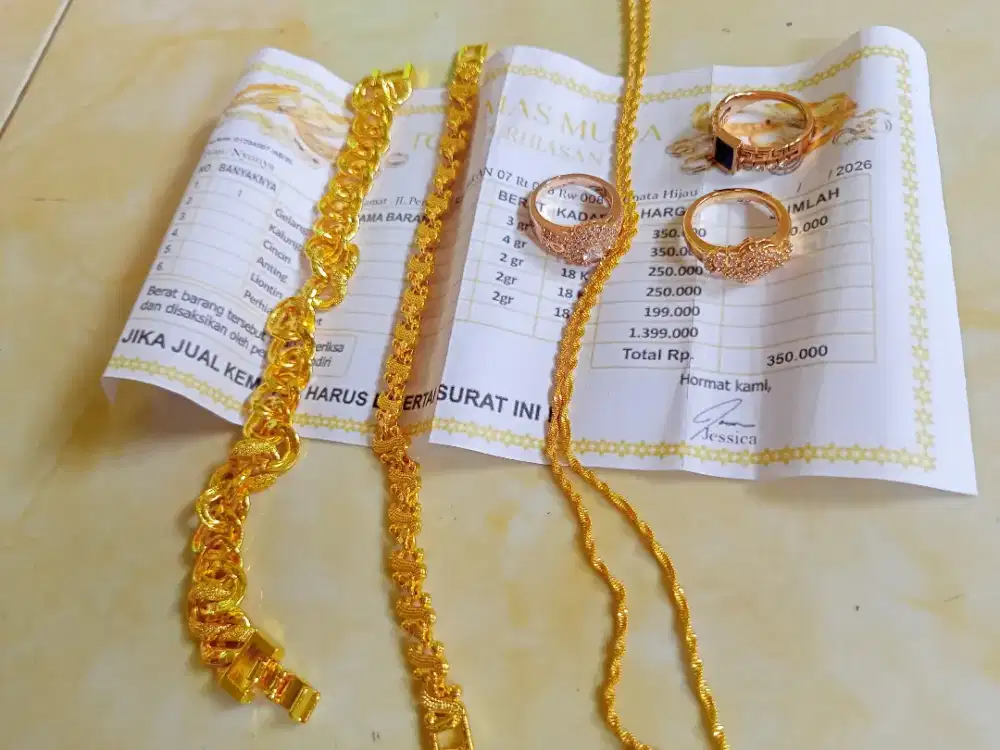 Di jual asesoris kalung gelang cincin borongan, kondisi baru