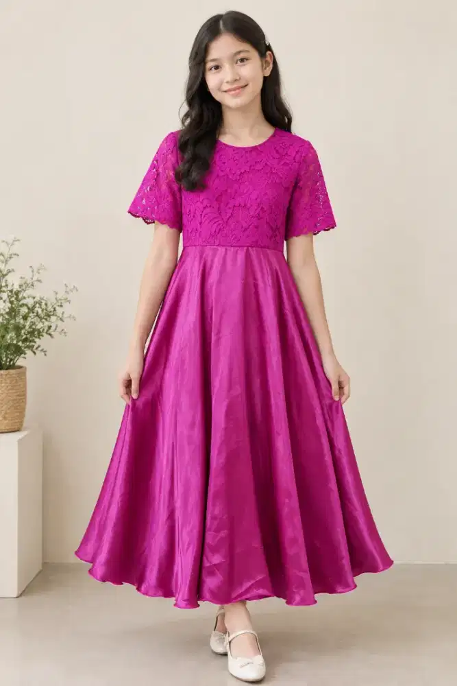 Dress magenta anak