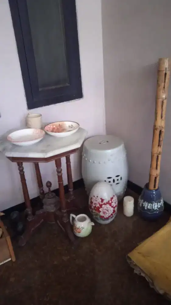 Meja Marmer Oktagon Jati