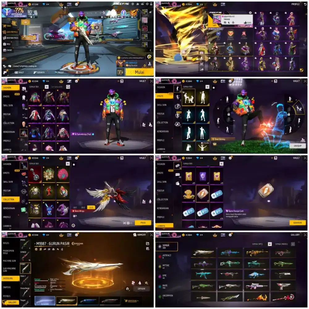 jual Akun FF Asli 100% original Aman & tepercaya promo murah Akun FF