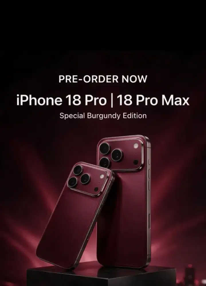 PO iPhone 18 Pro & Pro Max
Bisa cicilan 0%