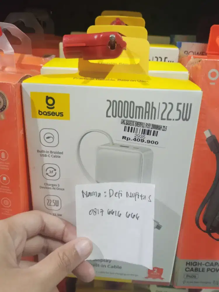 Baseus Bipow2 Pro EnerFill FC51 (Kapasitas 20000mAh / Daya 22.5W)