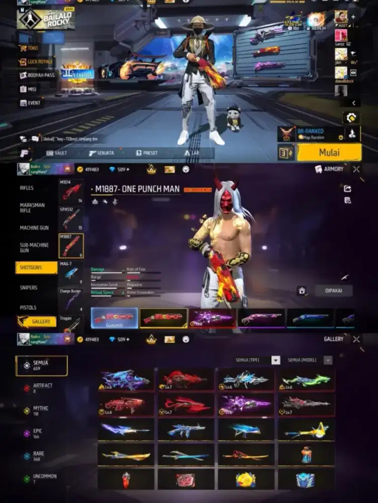jual Akun FF murah real Asli Aman dan Tepercaya Ready jual Akun FF