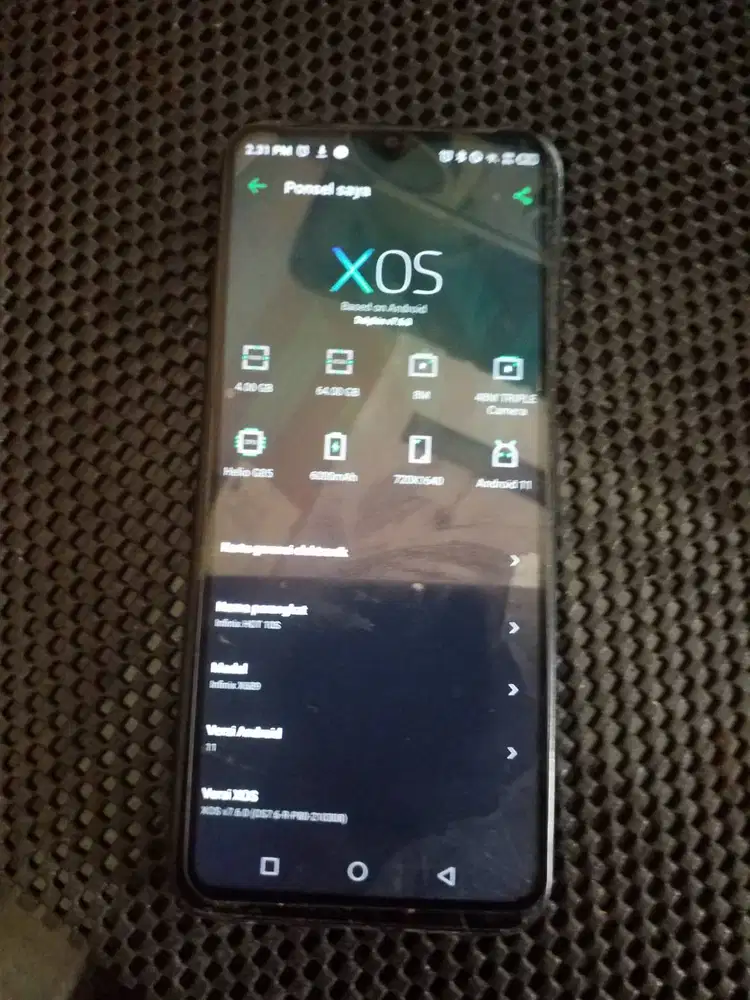Jual cepat Infinix hot 10s lecet pemakaian