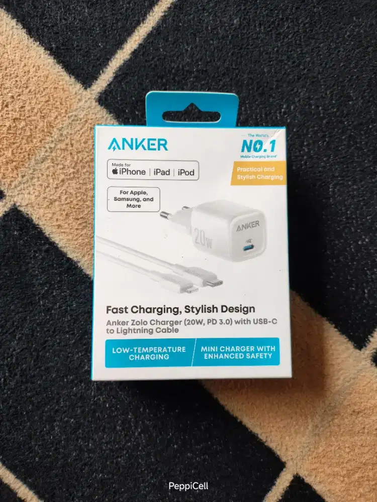 Charger iphone 20W Anker + Kabel USB C to Lightning NEW