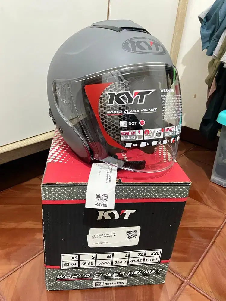 KYT KYOTO R SOLID MATT GORILÍA GREY (CLEAR) - XL