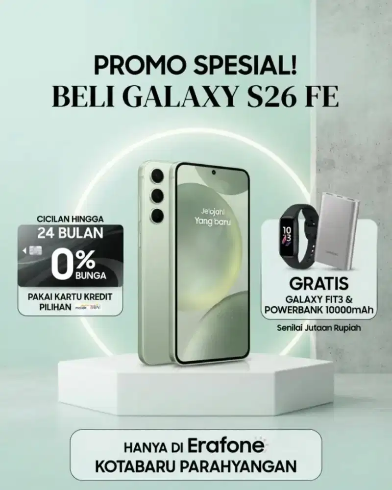 Samsung S26FE payment pake kartu kredit tenor 24 bulan 0% bunga