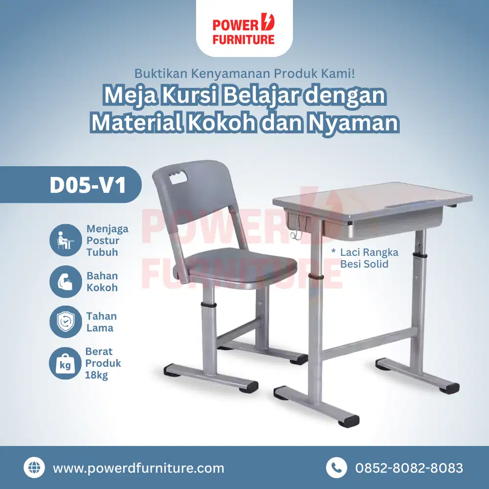 Meja Siswa D05 - Bangku Sekolah Modern | Meja Sekolah Besi