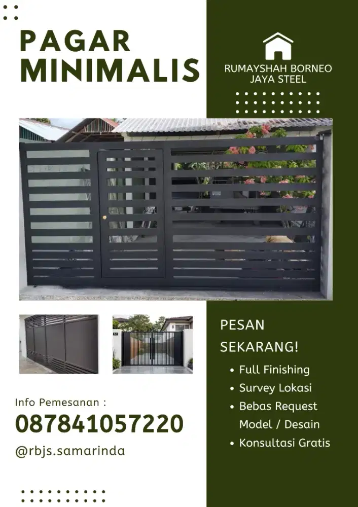 PAGAR BESI MINIMALIS | JASA PEMBUATAN PAGAR RUMAH CUSTOM