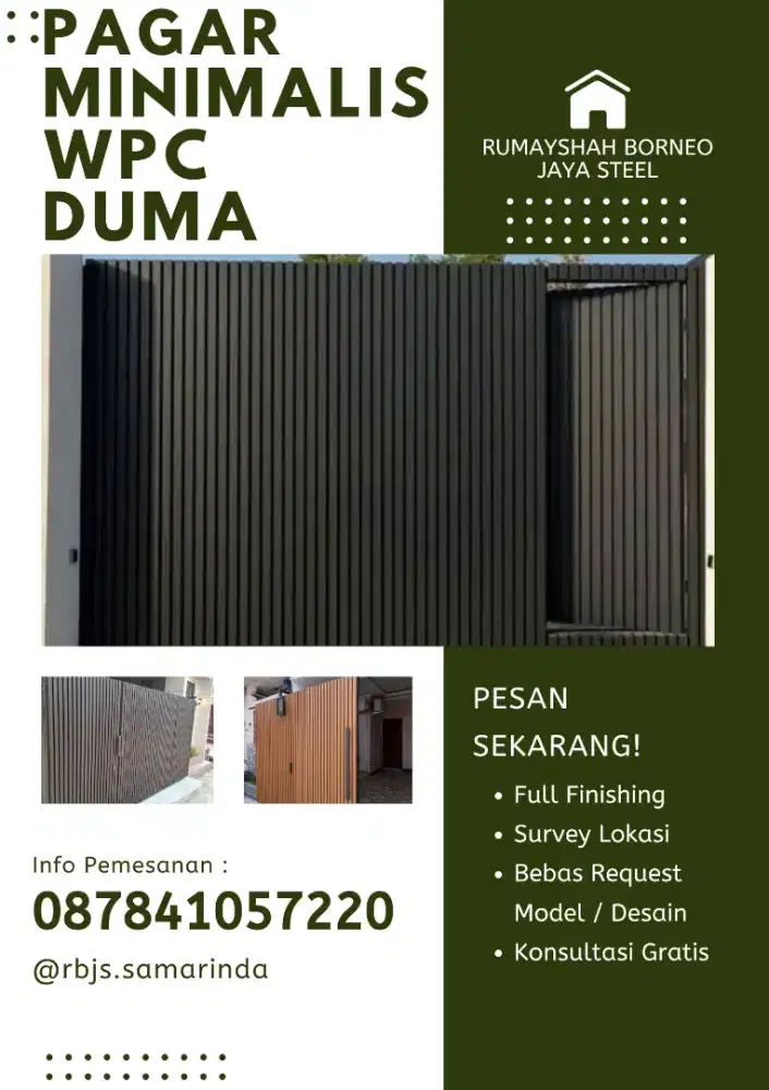 PAGAR WPC DUMA MINIMALIS | JASA PEMBUATAN PAGAR RUMAH
