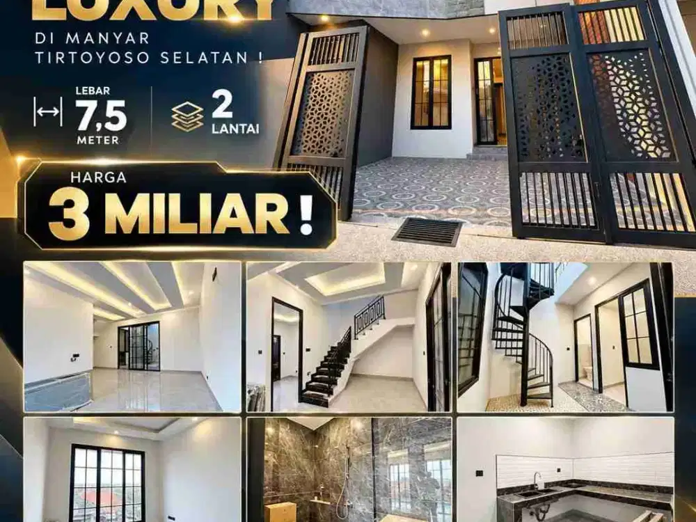 DIJUAL Rumah baru modern 2 lantai, Manyar Tirtoyoso Sltn.