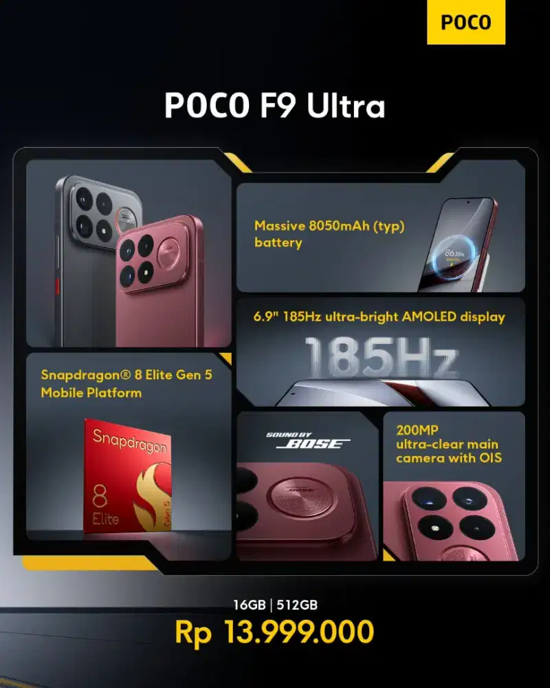 POCO F9 Ultra 16/512 GB NEW Garansi resmi
