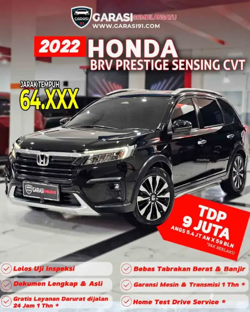 ‼️TDP 9 JT‼️HONDA BRV PRESTIGE SENSING CVT 2022